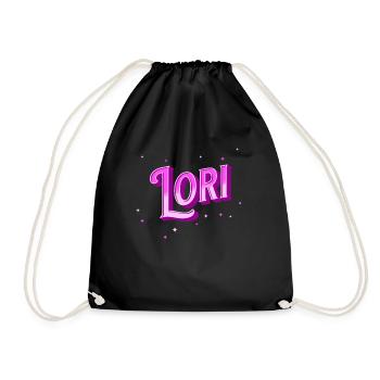 Lori Namen personalisiert - Turnbeutel - Schwarz - Vorne
