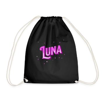 Luna name personalized - Drawstring Bag - black - Front