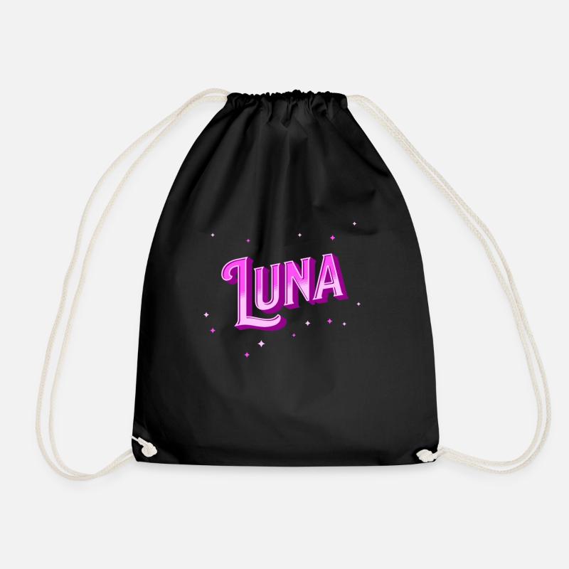 Luna Namen personalisiert - Turnbeutel - Schwarz