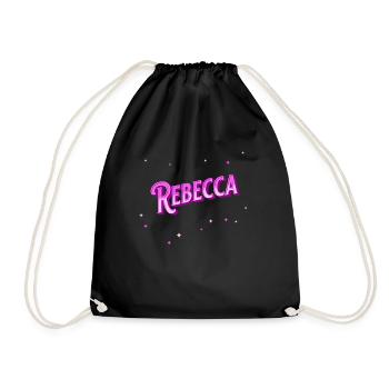 Rebecca's name personalized - Drawstring Bag - black - Front