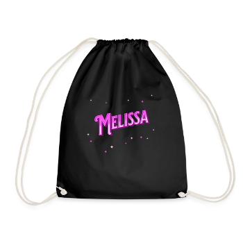 Melissa Namen personalisiert - Turnbeutel - Schwarz - Vorne