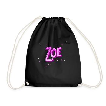 Zoe nom personnalisé - Sac de sport léger - noir - Devant