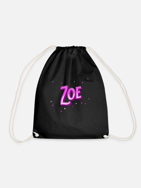 Zoe Namen personalisiert - Turnbeutel - Schwarz