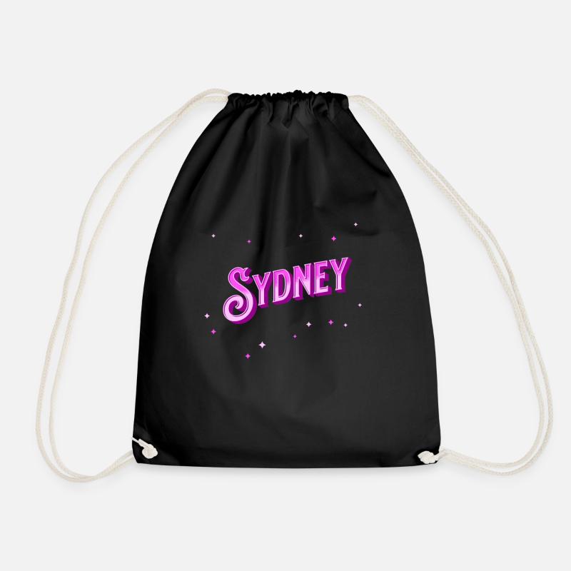 Sydney Namen personalisiert - Turnbeutel - Schwarz