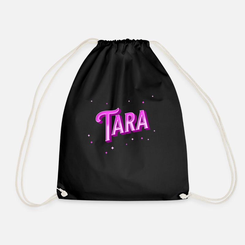 Tara Namen personalisiert - Turnbeutel - Schwarz