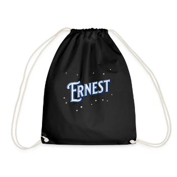 Ernest Namen personalisiert - Turnbeutel - Schwarz - Vorne
