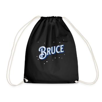 Bruce Namen personalisiert - Turnbeutel - Schwarz - Vorne