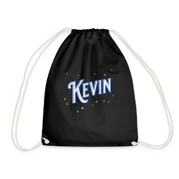 Kevin's name personalized - Drawstring Bag - black - Front
