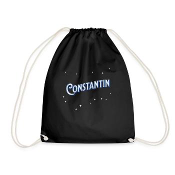 Constantin Namen personalisiert - Turnbeutel - Schwarz - Vorne
