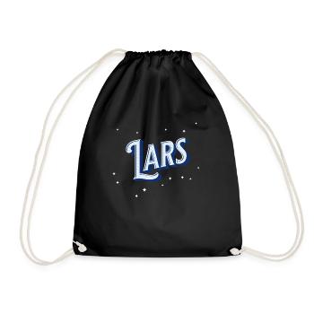 Lar's name personalized - Drawstring Bag - black - Front