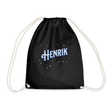 Henrik Namen personalisiert - Turnbeutel - Schwarz - Vorne