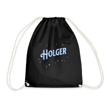 Nom Holger personnalisé - Sac de sport léger - noir - Devant