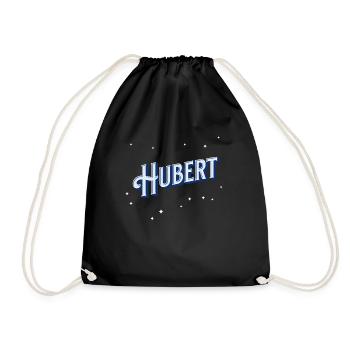 Hubert name personalized - Drawstring Bag - black - Front