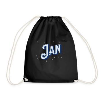 Jan name personalized - Drawstring Bag - black - Front