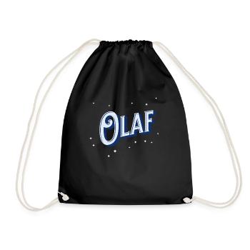 Olaf Namen personalisiert - Turnbeutel - Schwarz - Vorne