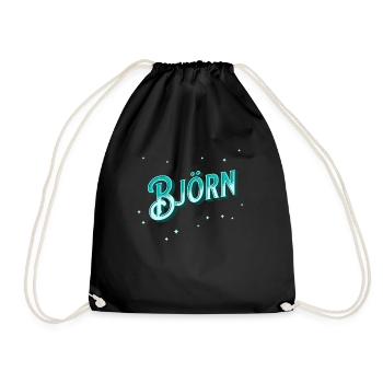 Björn name personalized - Drawstring Bag - black - Front