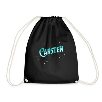Carsten Namen personalisiert - Turnbeutel - Schwarz - Vorne