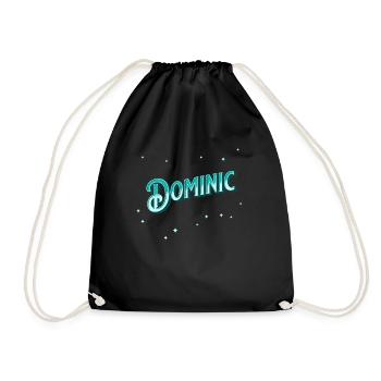 Dominic's name personalized - Drawstring Bag - black - Front