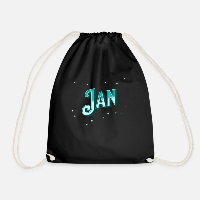 Jan Namen personalisiert - Turnbeutel - Schwarz