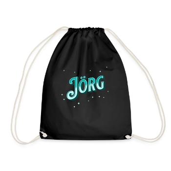 Jörg Namen personalisiert - Turnbeutel - Schwarz - Vorne