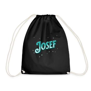Josef Namen personalisiert - Turnbeutel - Schwarz - Vorne