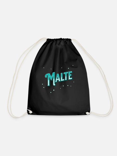 Malte Namen personalisiert - Turnbeutel - Schwarz
