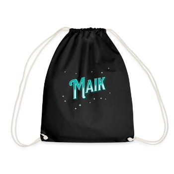 Maik Namen personalisiert - Turnbeutel - Schwarz - Vorne