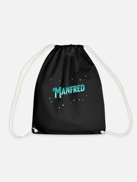 Manfred Namen personalisiert - Turnbeutel - Schwarz