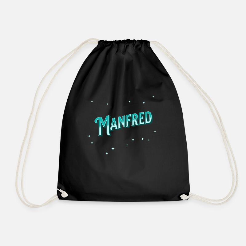 Manfred Namen personalisiert - Turnbeutel - Schwarz