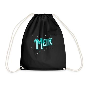 Meik Namen personalisiert - Turnbeutel - Schwarz - Vorne