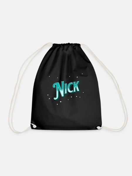 Nick Namen personalisiert - Turnbeutel - Schwarz