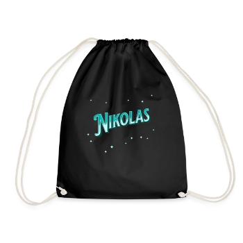 Nikola's name personalized - Drawstring Bag - black - Front