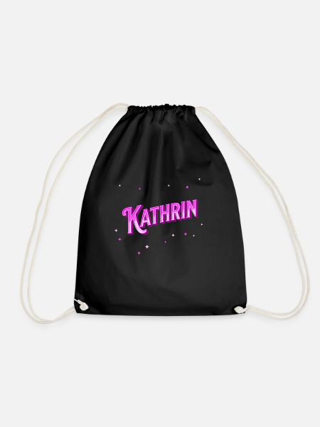 Kathrin Namen personalisiert - Turnbeutel - Schwarz