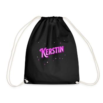 Kerstin Namen personalisiert - Turnbeutel - Schwarz - Vorne