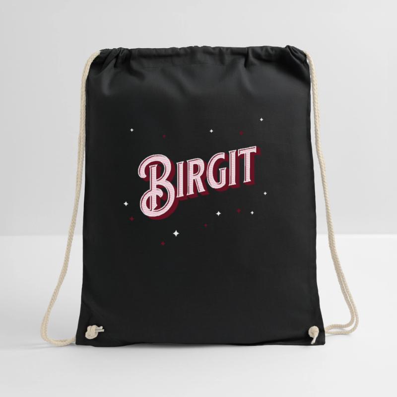 Birgit name personalized Drawstring Bag