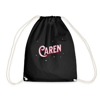 Caren Namen personalisiert - Turnbeutel - Schwarz - Vorne
