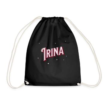 Nom Irina personnalisé - Sac de sport léger - noir - Devant