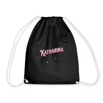 Katharina name personalized - Drawstring Bag - black - Front
