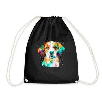 Cute little dog for dog lovers colorful - Drawstring Bag - black - Front