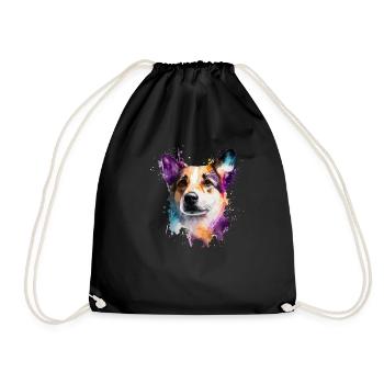 Cute little dog for dog lovers colorful - Drawstring Bag - black - Front