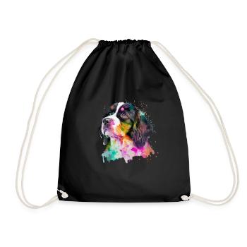 Cute little dog for dog lovers colorful - Drawstring Bag - black - Front
