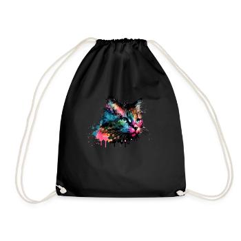 Mignon petit chat Pour les amoureux des chats Coloré - Sac de sport léger - noir - Devant
