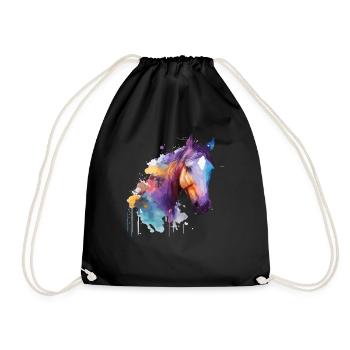 Joli cheval pour les amoureux des chevaux Coloré - Sac de sport léger - noir - Devant