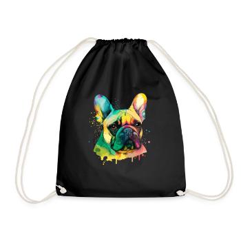 Français Bulldog pour les amoureux des chiens - Sac de sport léger - noir - Devant