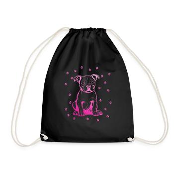 Pitbull américain avec de petites pattes - Sac de sport léger - noir - Devant