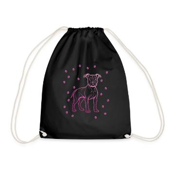 American Staffordshire Terrier with small paws - Drawstring Bag - black - Front