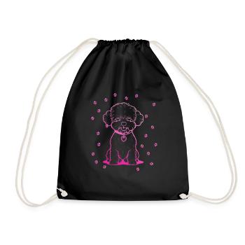Bichon frisé avec petites pattes - Sac de sport léger - noir - Devant