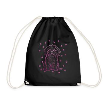 Bichon Havanais avec de petites pattes - Sac de sport léger - noir - Devant