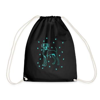 Great Dane with small paws - Drawstring Bag - black - Front