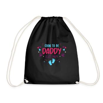 Dad and Dad 2025 Soon to be Daddy 2025 - Drawstring Bag - black - Front